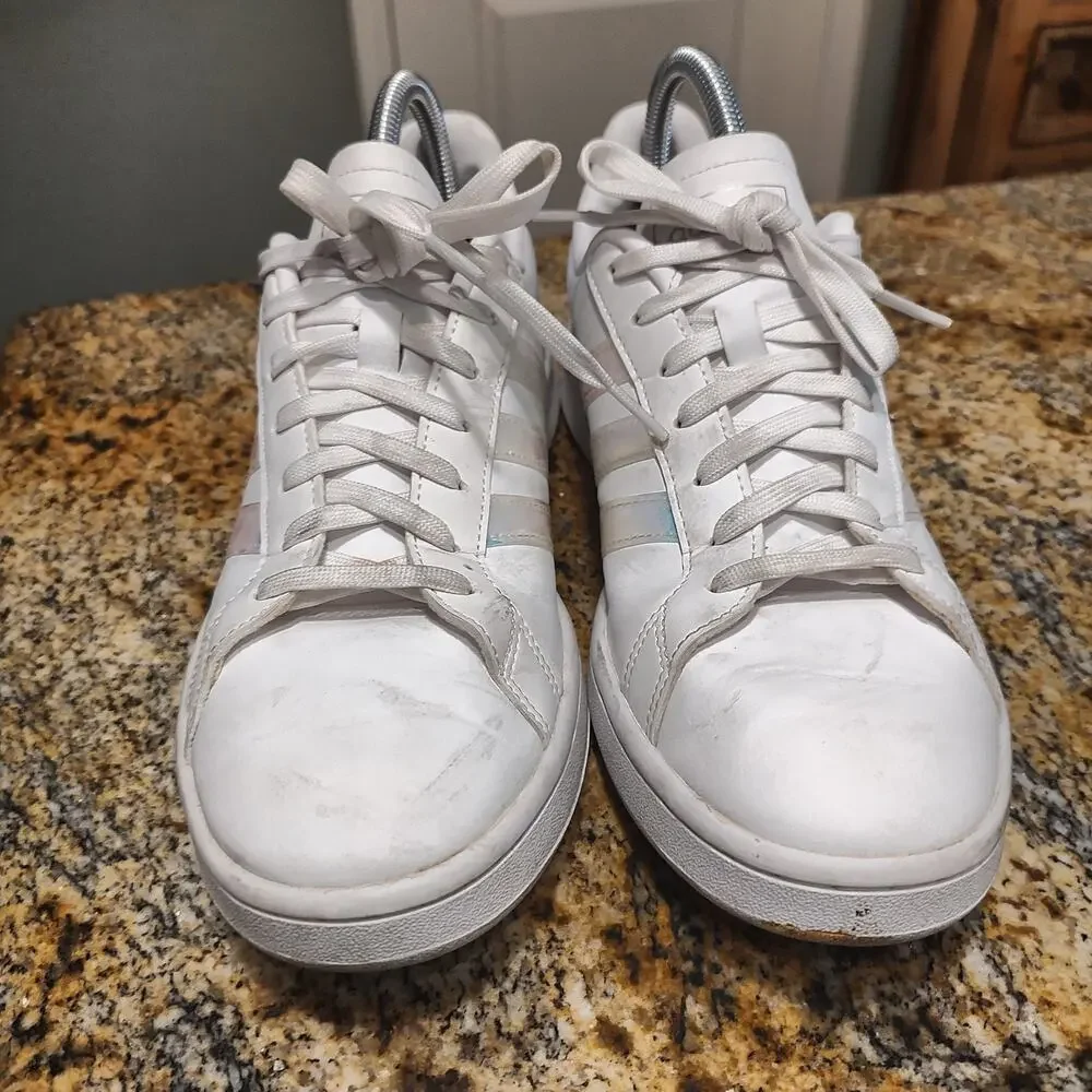 Adidas White An Silver Sneakers Size 10 EE9689